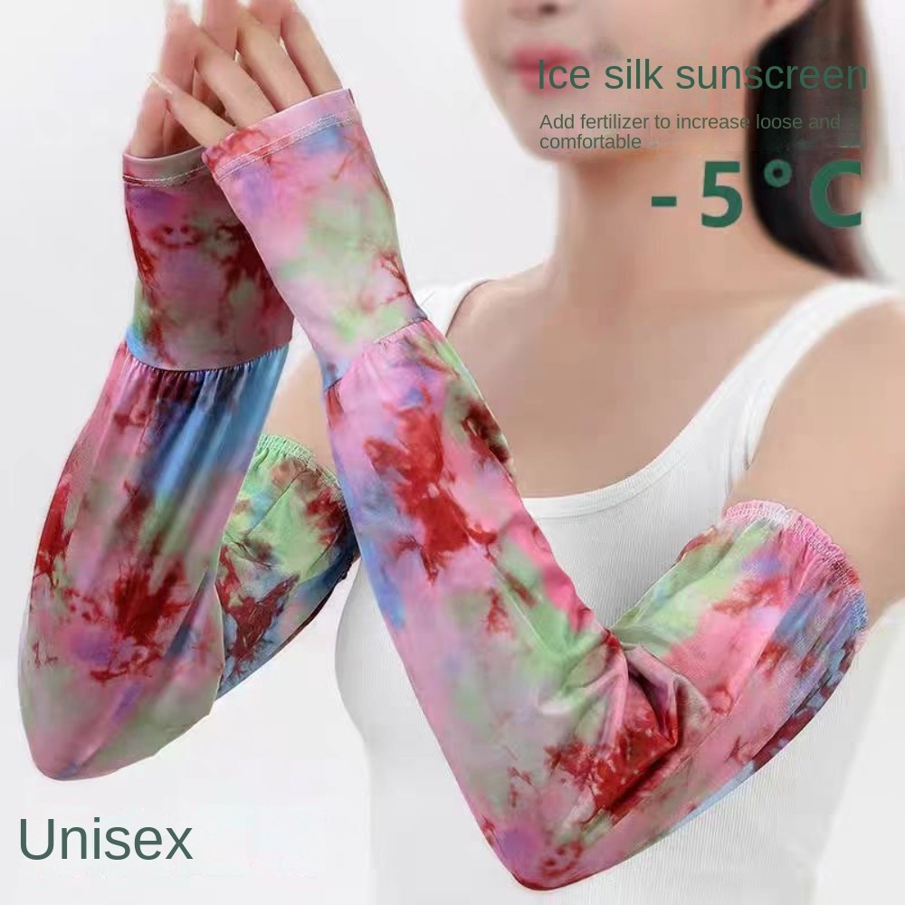 Cycling Glove - Batik boyama uzun buz ipek kollu